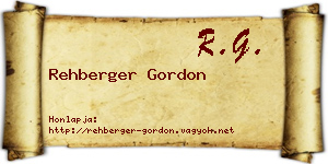 Rehberger Gordon névjegykártya